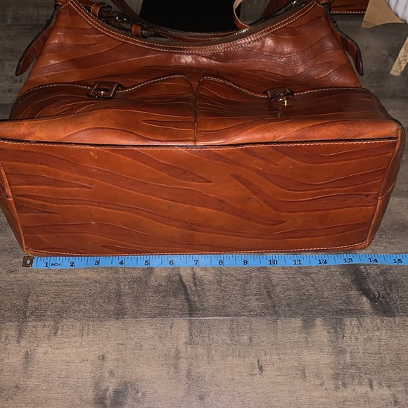 DOONEY & BOURKE LARGE FLORENTINE BROWN ZEBRA PRINT LEATHER HANDBAG - Picture 9 of 15